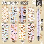 Dog Ballpoint Pens Gifts - 24 Pcs Cartoon Dog Pen Set for Dogs Lovers Puppy Paw Print Animal Retractable Smooth Writing Ballpoint Pen Gifts for Women Men Students Office School Supplies