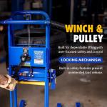 Goodyear Material Lift Winch Stacker, Pallet Truck Dolly, 330 Lbs 40" Max Lift w/ 8" Wheels, Swivel Casters [Patent Pending]