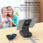 JTEMAN Tablet Stand justable with Bluetooth Speakers,Kitchen Ggets,Gifts for Women Men,Wireless Bluetooth Speaker Tablet Holder,Desk Mic Charging Sation Compatible with Phones and Tablet