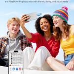 MFi Certified 256GB iPhone Flash Drive, Photo Stick Memory Stick for iPhone iP, USB Thumb Drive for Photos Videos Transfer & Backup, External Storage Compatible for iPhone/Android/PC/Mac (Blue)