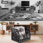 CILXGQLN Vinyl Record Holder, Sturdy Wooden Album Storage for Vinyl Records, Holds 70+ LPs, Perfect for Records, Files, Books & Magazines (Black)