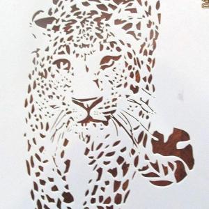 Jaguar Panther Logo Stencil Reusable 10 mm Mylar Laser Cut Stencil Arts and Crafts Material Scrapbooking for Airbrush Painting Drawing