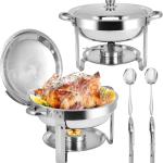 Chafing Dishes for Buffet, 2 Pack 6QT Stainless Steel Chafing Dish Buffet Set with Lids, Food Warmers for Parties Buffet, Buffet Servers and Warmers for Home, Christmas Gatherings, Catering Events