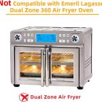 Air Fryer Accessories for Emeril Lagasse 26 Qt Extra Large & Everyday 360, Emeril Lagasse Air Fryer Basket and Pans for Oven with 100Pcs Disposable Parchment Paper, 4Pcs Reusable Teflon Mat