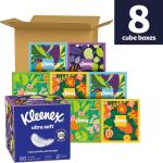 Kleenex Ultra Soft Facial Tissues, 8 Cube Boxes, 80 Tissues per Box, 3-Ply, Packaging May Vary