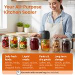 Electric Mason Jar Vacuum Sealer Kit for Wide & Regular Mouth Jar - One-Click LED Sealer, Vacuum Sealer With Lids, Portable Sealer, Canning For Food Storage