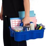 Matthew Large Plastic Tote Tool & Deluxe Supply Cleaning Cdy with Handle Portable Shower Basket Storage Cdy for Cleaning Products Organizer,Take-Out Coffee/Soft Drink,Bath Multi Use - Blue