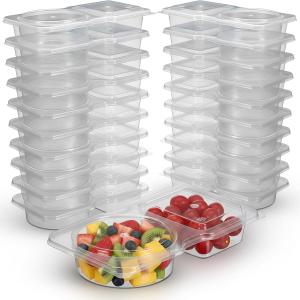 20 Pack Reusable Snack Containers with Lids – Snack Tray & Portion Control Containers, Lunch Accessories for Kids, Fruit Containers for Lunch Box, Perfect for School Lunch & Meal Prep