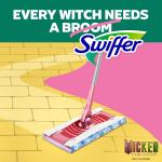 Swiffer Sweep and Mop Deluxe, Limited Edition Pink Wicked: for Good, 2-in-1 Floor Mopping and Sweeping Kit, 1 Sweeper Device, 5 Heavy Duty Dry Sweeping Cloths, 3 Heavy Duty Wet Mopping Cloths