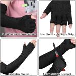 Sintege 2 Pairs Anti Cut Protective Sleeves Arm Sleeves Safety Cut Resistant Gloves(Black, Gray)
