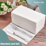 Bell Marque White Dinner Napkin-300 2-Ply White Dinner Napkins, 0.1" Height, 17" width, 15" Length (Pack of 300)