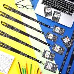 16 Pcs PVC Hall Pass Lanyards Unbreakable Hall Passes Writeable Passes for Classrooms Bathroom Pass for Bathroom Library Office Nurse School Supplies(Composition Book Style)