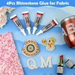 B7000 Glue Clear for Rhinestones, 4pcs 15mL Strong hesive B-7000 Jewelry Be Gem Glue with Precision Tip, Quick Dry Bedazzling hesive for Jewelry Making Clothe Fabric Shoes DIY Crafts Nail Art