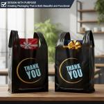 YoYoRain 855 Pack Black T-Shirt Bags with Handles, 11.5"x6.25"x21" Durable HDPE Plastic Shopping & Carry-Out Bags for Grocery, Retail, Takeout & Small Business