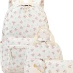 BTOOP School Backpack for Girls Kids Teens Cute School Bookbag Set with Insulated Lunch Box Pencil Case