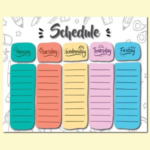Weekly Schedule Poster – Hand Written – Large 16 x 20 – Laminated – Eraseable – for Kids – Classroom Decor – School Planner – Activity – to-Do List – Scheduling – Dorm Wall Art – Homework Organizer
