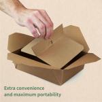FC Meyer MeyerPak #3 w/ 2-Cell Wing Divider Combo Pack, Leak & Grease Resistant Take Out Boxes, Disposable To Go Food Containers, 7 3⁄4” x 5 1⁄2” x 2 1⁄2“, Kraft, Pack of 50
