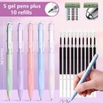 42 PCS Aesthetic School Supplies with Large Pencil Case, 12 Marker Pens with box, 5 Black Ink Gel Pens, 6 Mechanical Pencils Set, Sticky Notes, Complete Essentials Stationery Kit for Students