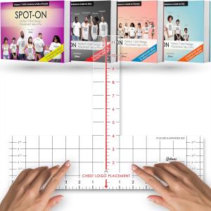 (4 Sizes All Ages) Left Chest Logo Placement Tool - Tshirt Ruler Guide Vinyl Alignment Pocket, T-Shirt Measurement Tool, Embroidery Placement Guide, Shirt Ruler, Shirt Alignment for Heat Press