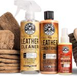 Chemical Guys Leather Cleaner and Conditioner Detailing Kit - Leather Care Kit For Natural, Synthetic, Faux, Pleather, and More for Car Interiors, Apparel, Furniture, Boots & Accessories - 9 Items