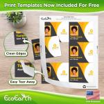 EcoEarth - Name Bge Inserts - 3x4 inches, 300 Cards, 50 Sheets - Customizable Blank Name Tag Refills for Bges - Printable Cardstock - Personalized ID Labels for Laser & Inkjet Printers