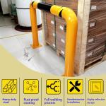 51.2"x 35.4" Hollow Machine Safety Vehicle Industrial Guard Barrier Bollard with Anchor Bolts For Warehouse Roside Traffic Parking Area, 2 Pack, Yellow