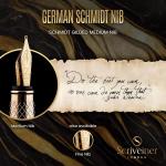 Scriveiner Luxury Fountain Pen - Stunning Gold Luxury Pen, Real Gold Finsih, Schmidt Gilded Nib (Medium), Converter, Best Pen Gift Set for Men & Women, Professional, Executive, Office, Nice Pens