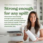 Caboo Tree Free Paper Towels, 8 Rolls, Earth Friendly Sustainable Kitchen Paper Towels with Strong 2 Ply