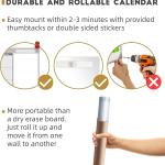 Large Dry Erase Wall Calendar - 36" x 52" Undated 4-Month Calendar for Home, Office, School - Reusable Jumbo Laminated Task Organizer