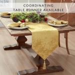 Elrene Home Fashions Poinsettia Elegance Jacquard Christmas/Holiday Cloth Dinner Napkins, Set of 4, 17"x17", Gold