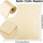 Aneco 12 Pieces Satin Napkins Soft Dinner Napkins Square Weddings Table Napkin 17 x 17 Inches for Restaurant Weddings Party Dinner Decoration (Champagne)