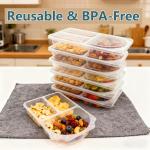9 OZ Reusable Snack Containers with Lids & New Snack Containers,Snack Pack Containers,Small 3 Compartment Condiment Containers,Perfect for Snacks, Condiments, Meals Prep & On-the-Go (20 Sets)