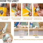 6Pcs Bag Spout Clip,Bag Clips for Food,Snack Sealing Clips with Pour Spouts,Kitchen Chip with 4pcs hesive Hooks, for Cereal Kitchen Food Storage Organization(2L+4S)