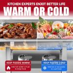 IMACONE 4 Pack Chafing Dish Buffet Set, 8QT Stainless Steel Rectangular Chafers and Buffet Warmer Sets for Catering, with Food & Water Pan, Lid, Foldable Frame, Fuel Holder for Event Party Holiday