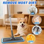 Microfiber Mops for Hardwood Floor Cleaning - BPAWA Flat Floor Mop with 4 Washable Ps for Laminate Wood Tile Vinyl Home Kitchen Bathroom - 59" justable Handle