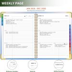 Planner -2026, Hardcover Weekly & Monthly Calendar Planner, January 2026 - December 2026, 6" x 8", Daily Agenda Book with Colorful Tabs, College Organizer Notebook, School & Work Supplies for Student