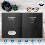 FILE-EZ Two-Pocket Folders, Black, 125-Pack, Textured Paper, Letter Size (EZ-32405)