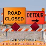 Marsui 3 Pcs Ro Sign Kit Include 10” x 14” Right and Left Arrow Detour 12” x 16” Ro Closed Sign for Construction Area Caution Danger Safety Security Warning Notice Traffic and Parking