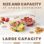 20 Pack Reusable Snack Containers with Lids – Snack Tray & Portion Control Containers, Lunch Accessories for Kids, Fruit Containers for Lunch Box, Perfect for School Lunch & Meal Prep
