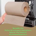 Paper Hand Towel [6 Rolls] Natural Brown [8" x 350 ft] 1 Ply Hardwound Universal 100% Recycled Fiber Compatible with Tork Dispensers Restrooms Kitchen (Natural, 8" x 350 ft)