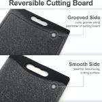 Home & Kitchen Essentials Cutting Boards, Extra Large (17.75" x 11.75") and Medium (11.75" x 7.75"), Reversible, Marble Granite Gray, BPA Free, Dishwasher Safe, Easy-Grip Handle and Non-Porous