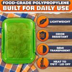 NADOBA 6 Pcs Lock Top Snack Containers with Lids – 4.6 Oz Stackable Mini Snack Box – Microwave and Dishwasher Safe, 2 Side Clips for Sauces, Pastes, Spres, Snacks | Kitchen, Travel, Office, Crafts