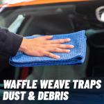 Chemical Guys Waffle Weave Glass and Window Microfiber Towel Blue 2 Pack (24" x 16") - Streak-Free Towel for Glass, Mirrors, and Windows (MIC70802)