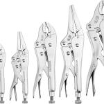 WORKPRO 5-Piece Locking Pliers Set, Pliers Tool Set, Vice Grips with Chrome-vanium Steel, 5/7/10 inch Curved Jaw Pliers, 6.5/9 inch Long Nose Pliers
