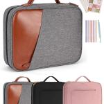 Bible Covers for Men, Bible Carrying Case with Pockets/Leather Handle, Multi-Functional Large Size Zippered Bible Bag, Great for Bible Study/Daily Use, Bible Case for Men (Gray)