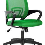 BestOffice | Ergonomic Office Chair | Mid-Back Swivel Desk Chair | Breathable Backrest & Lumbar Support | justable Height | Sponge Seat | Rolling Wheels | Green | for ults & Women