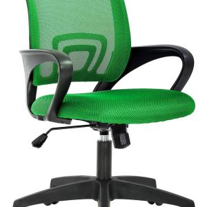 BestOffice | Ergonomic Office Chair | Mid-Back Swivel Desk Chair | Breathable Backrest & Lumbar Support | justable Height | Sponge Seat | Rolling Wheels | Green | for ults & Women