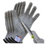 Cutting Gloves, 2 Pairs of Cut Resistant Gloves Food Gre, Cut Resistant Gloves for Kitchen, Oyster Shucking, Fish Fillet Processing, Carving Wood and Gardening(Medium-Grey)
