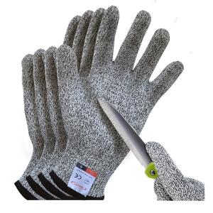 Cutting Gloves, 2 Pairs of Cut Resistant Gloves Food Gre, Cut Resistant Gloves for Kitchen, Oyster Shucking, Fish Fillet Processing, Carving Wood and Gardening(Medium-Grey)
