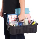 Matthew Large Plastic Tote Tool & Deluxe Supply Cleaning Cdy with Handle Portable Shower Basket Storage Cdy for Cleaning Products Organizer,Take-Out Coffee/Soft Drink,Bath Multi Use - Black